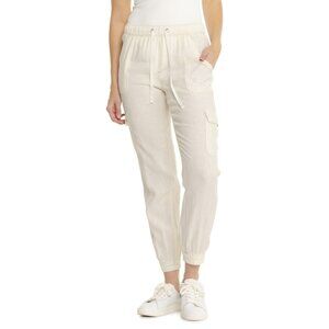 NEW Nicole Miller New York Solid Joggers in Coconut Milk 7251s7